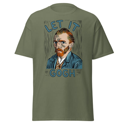 Let It Gogh T-Shirt – Funny Van Gogh Art Pun Tee - Military Green - T-Shirts Online