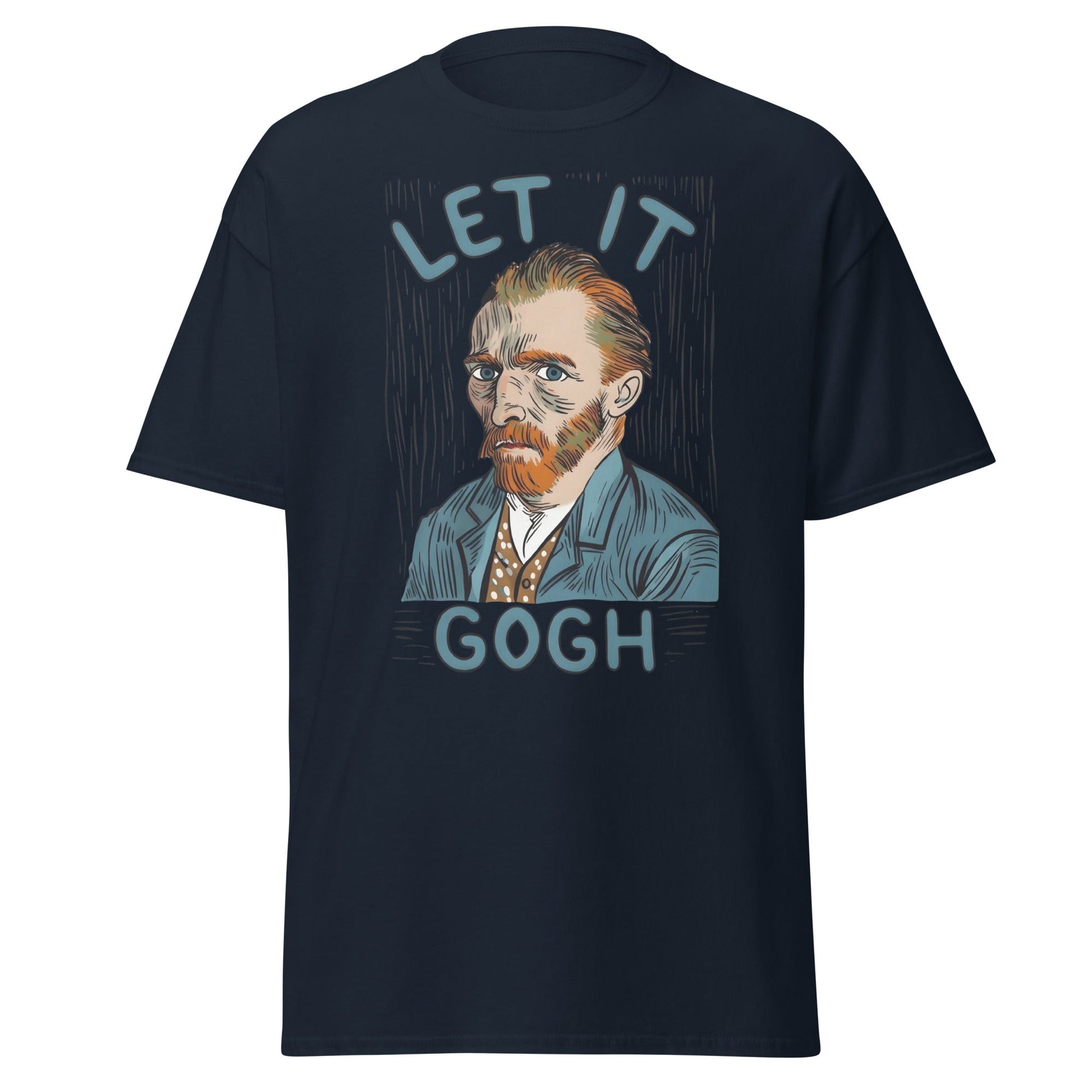 Let It Gogh T-Shirt – Funny Van Gogh Art Pun Tee - Navy - T-Shirts Online
