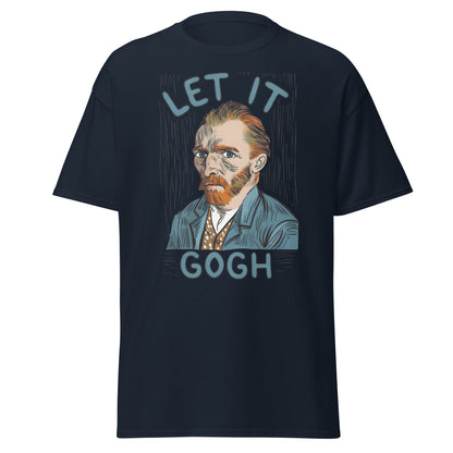 Let It Gogh T-Shirt – Funny Van Gogh Art Pun Tee - Navy - T-Shirts Online
