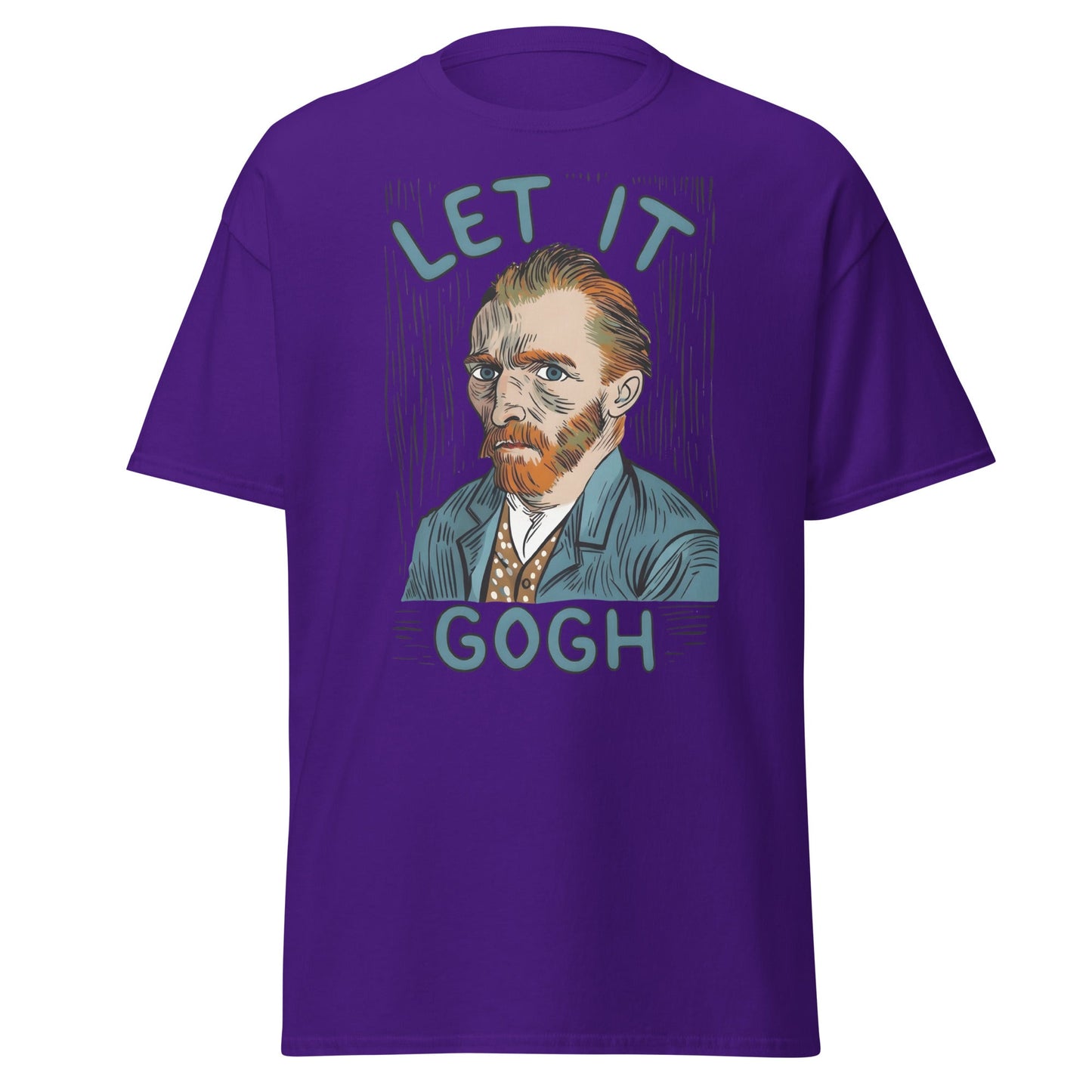 Let It Gogh T-Shirt – Funny Van Gogh Art Pun Tee - Purple - T-Shirts Online