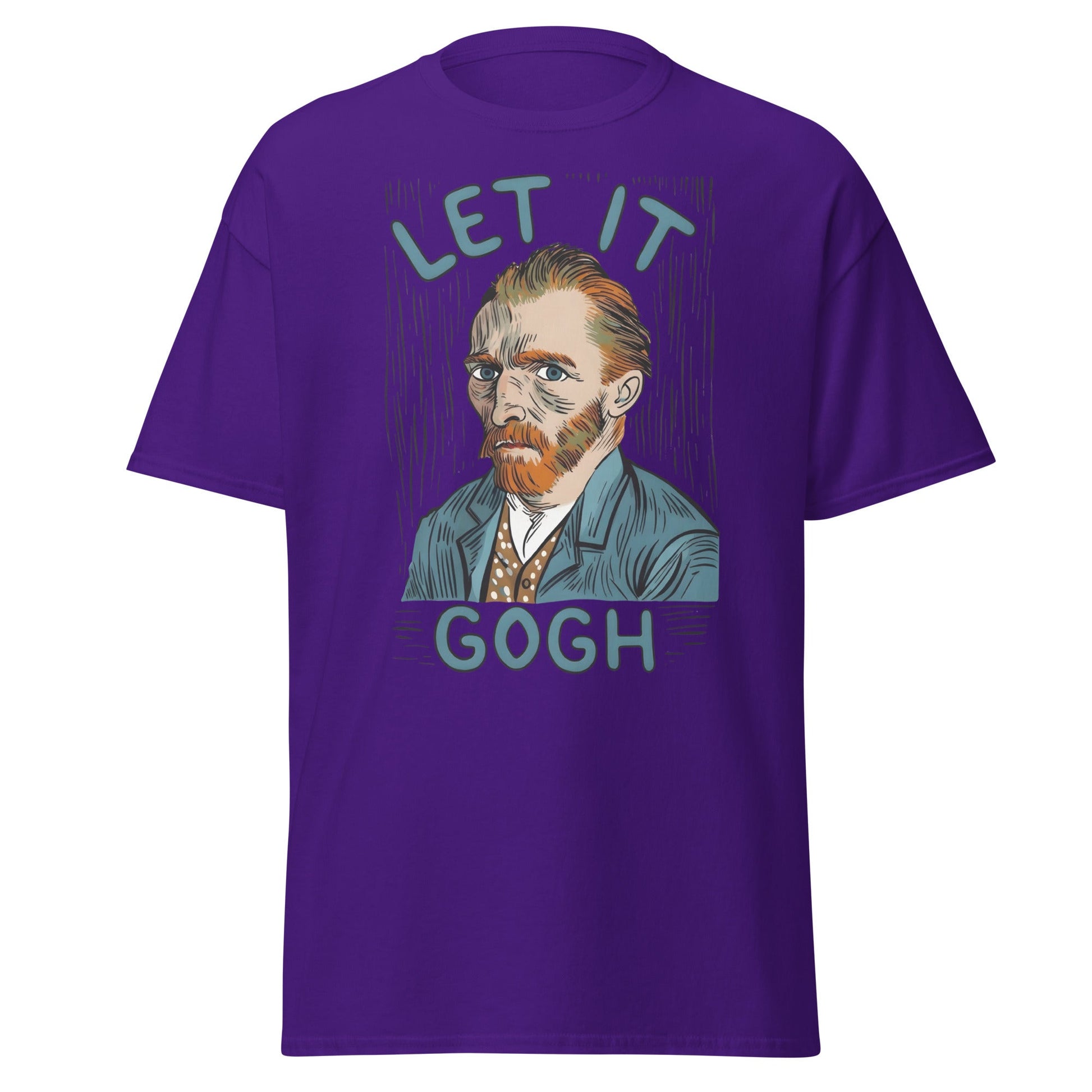 Let It Gogh T-Shirt – Funny Van Gogh Art Pun Tee - Purple - T-Shirts Online