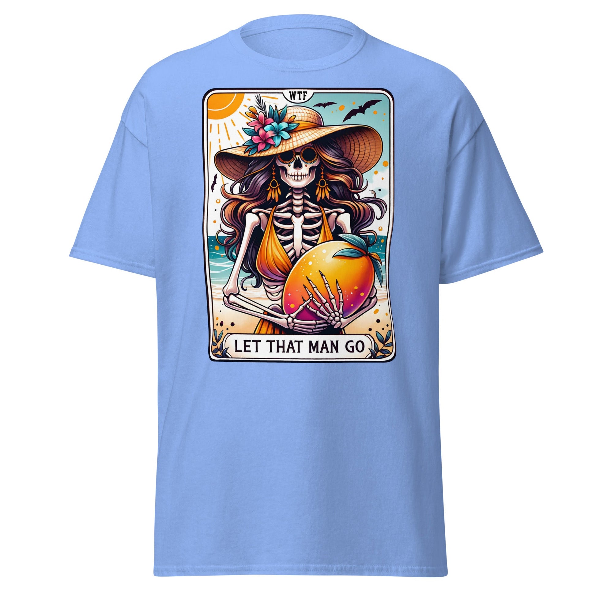 'Let That Man Go' Tarot | Tarot Card T-Shirt - Carolina Blue - T-Shirts Online
