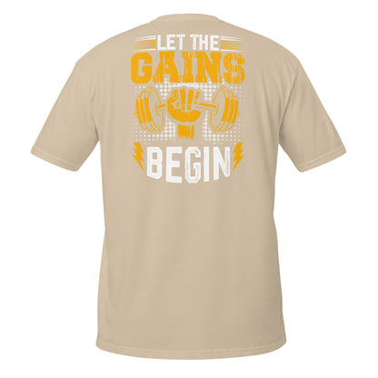 Let The Gains Begin T-Shirt - Sand - T-Shirts Online