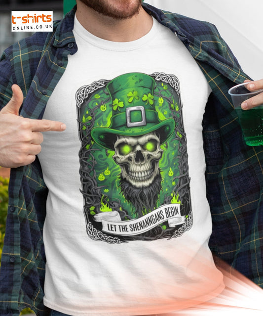 Let the Shenanigans Begin | Paddys Day T-Shirt - Black - T-Shirts Online
