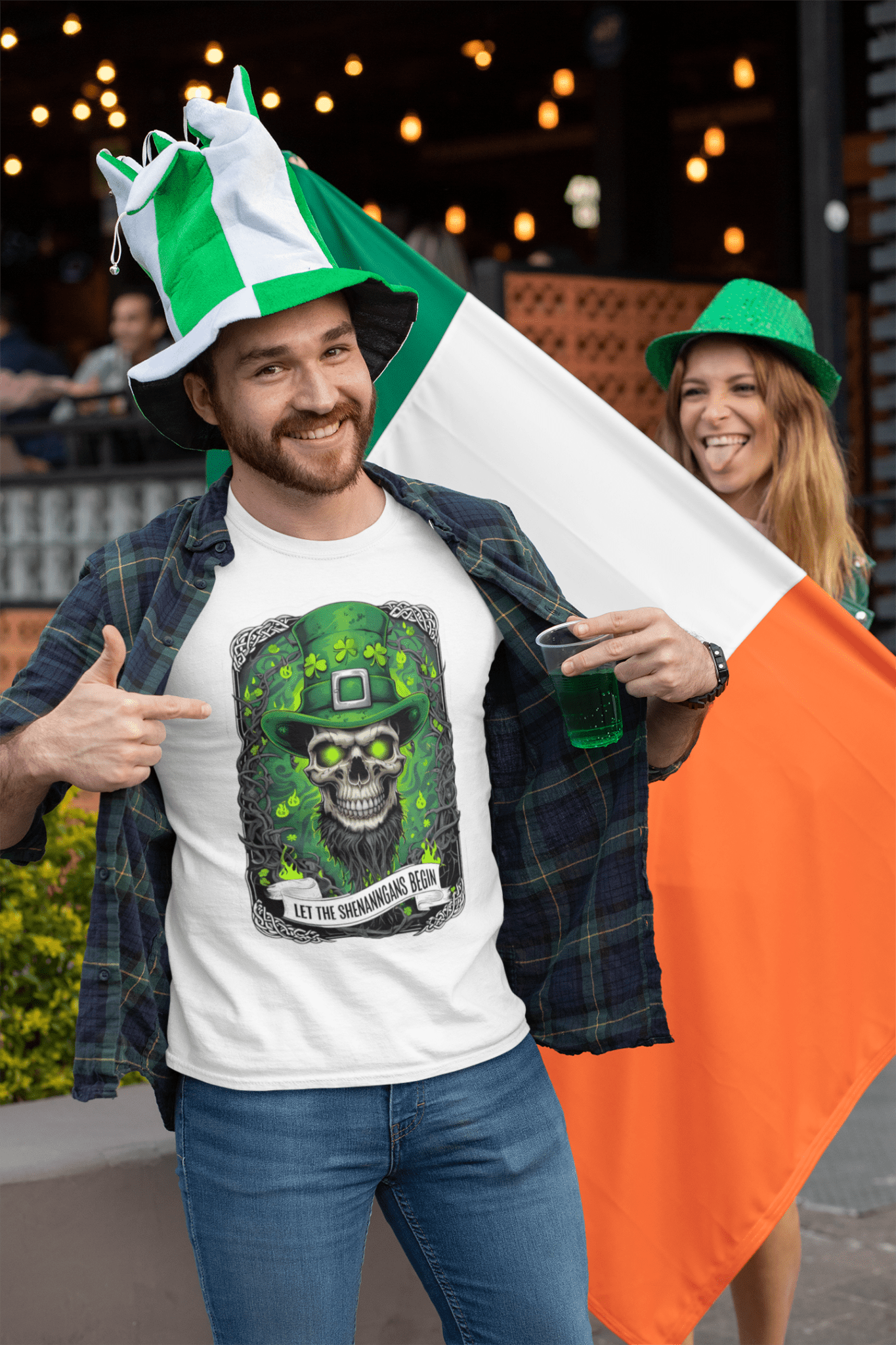Let the Shenanigans Begin | Paddys Day T-Shirt - Military Green - T-Shirts Online