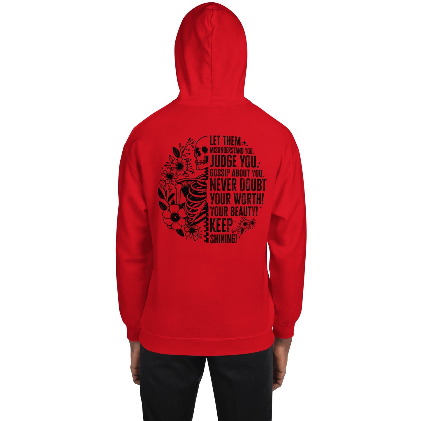 Let Them | Positivity Hoodie - Red - T-Shirts Online