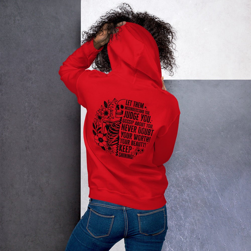 Let Them | Positivity Hoodie - Red - T-Shirts Online
