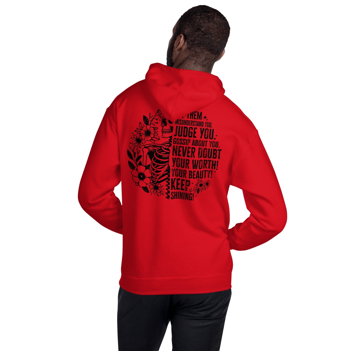 Let Them | Positivity Hoodie - Red - T-Shirts Online