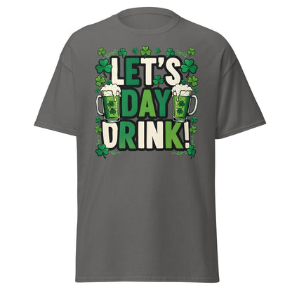 Let's Day Drink St. Patrick's Day T-Shirt - Green Beer Tee - Charcoal - T-Shirts Online