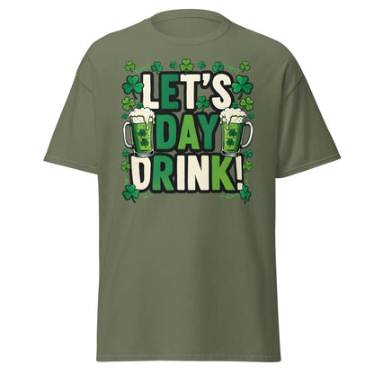 Let's Day Drink St. Patrick's Day T-Shirt - Green Beer Tee - Military Green - T-Shirts Online
