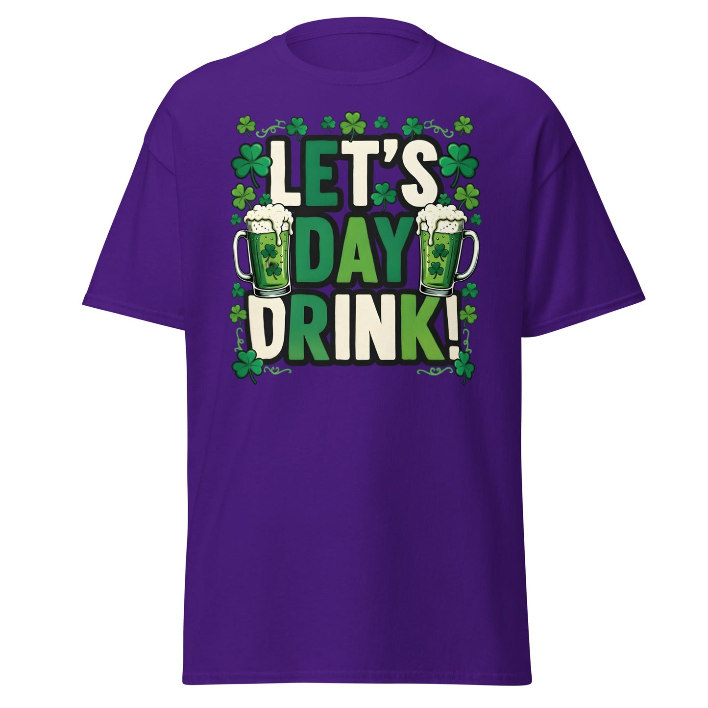 Let's Day Drink St. Patrick's Day T-Shirt - Green Beer Tee - Purple - T-Shirts Online