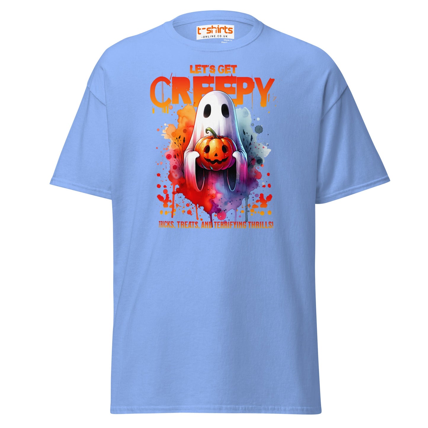 Let’s Get Creepy Halloween T-Shirt - Carolina Blue - T-Shirts Online