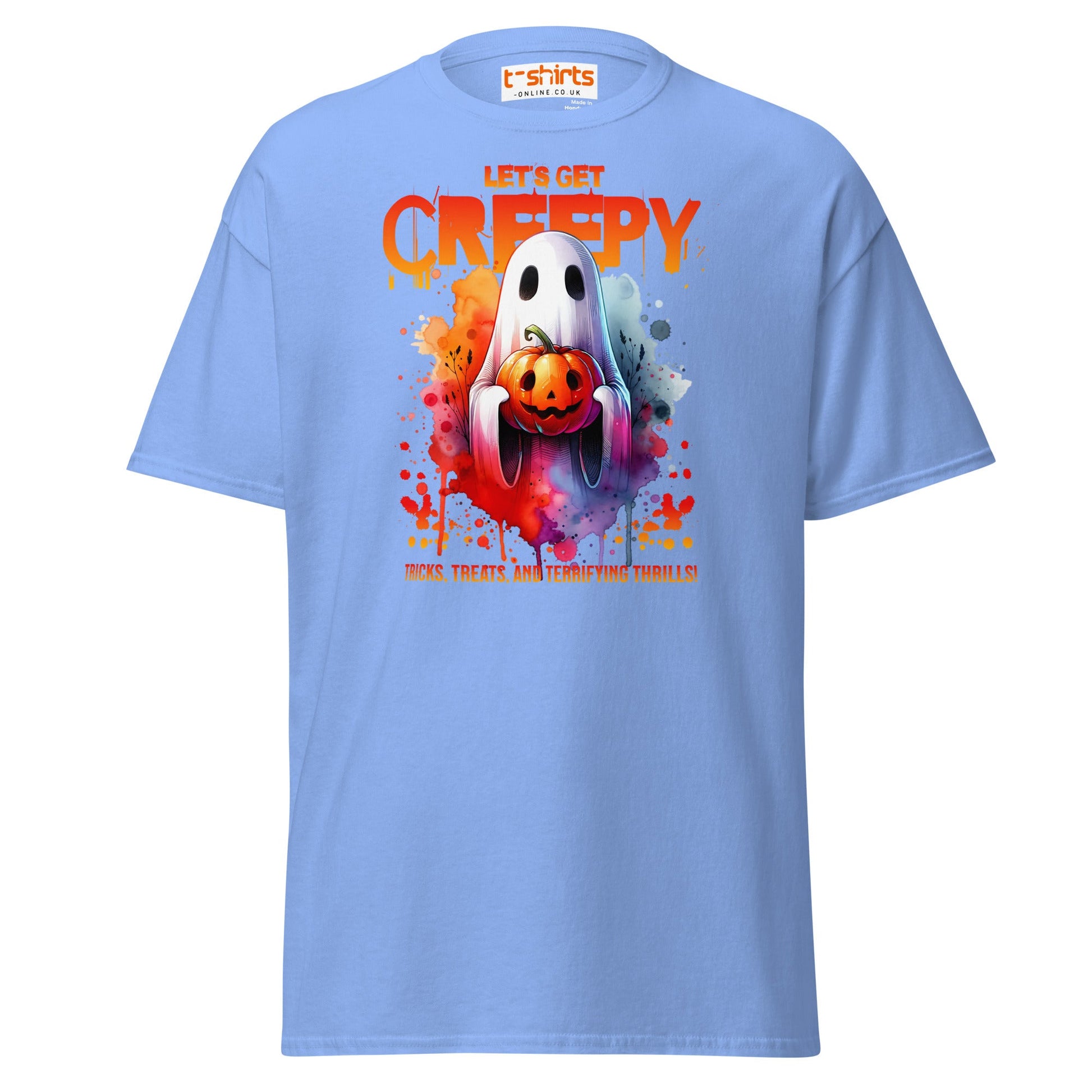 Let’s Get Creepy Halloween T-Shirt - Carolina Blue - T-Shirts Online
