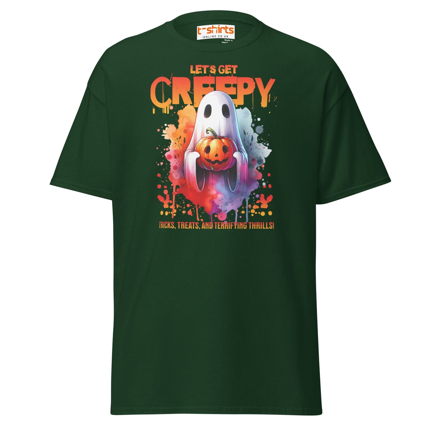 Let’s Get Creepy Halloween T-Shirt - Forest Green - T-Shirts Online