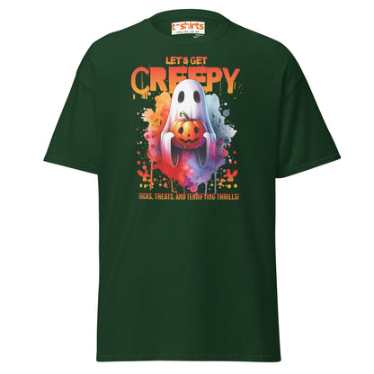 Let’s Get Creepy Halloween T-Shirt - Forest Green - T-Shirts Online