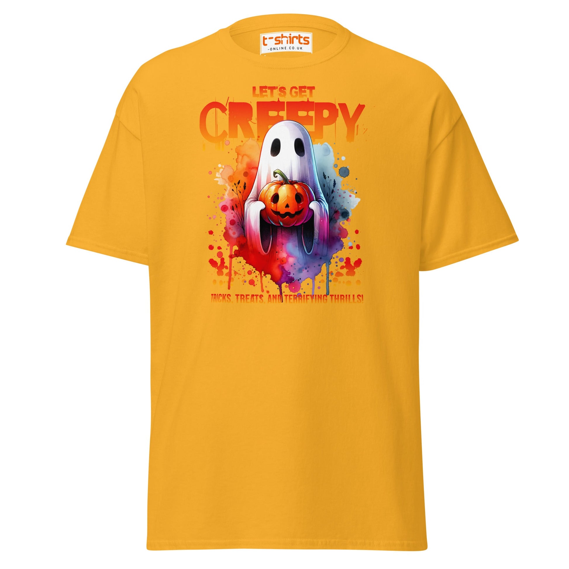 Let’s Get Creepy Halloween T-Shirt - Gold - T-Shirts Online