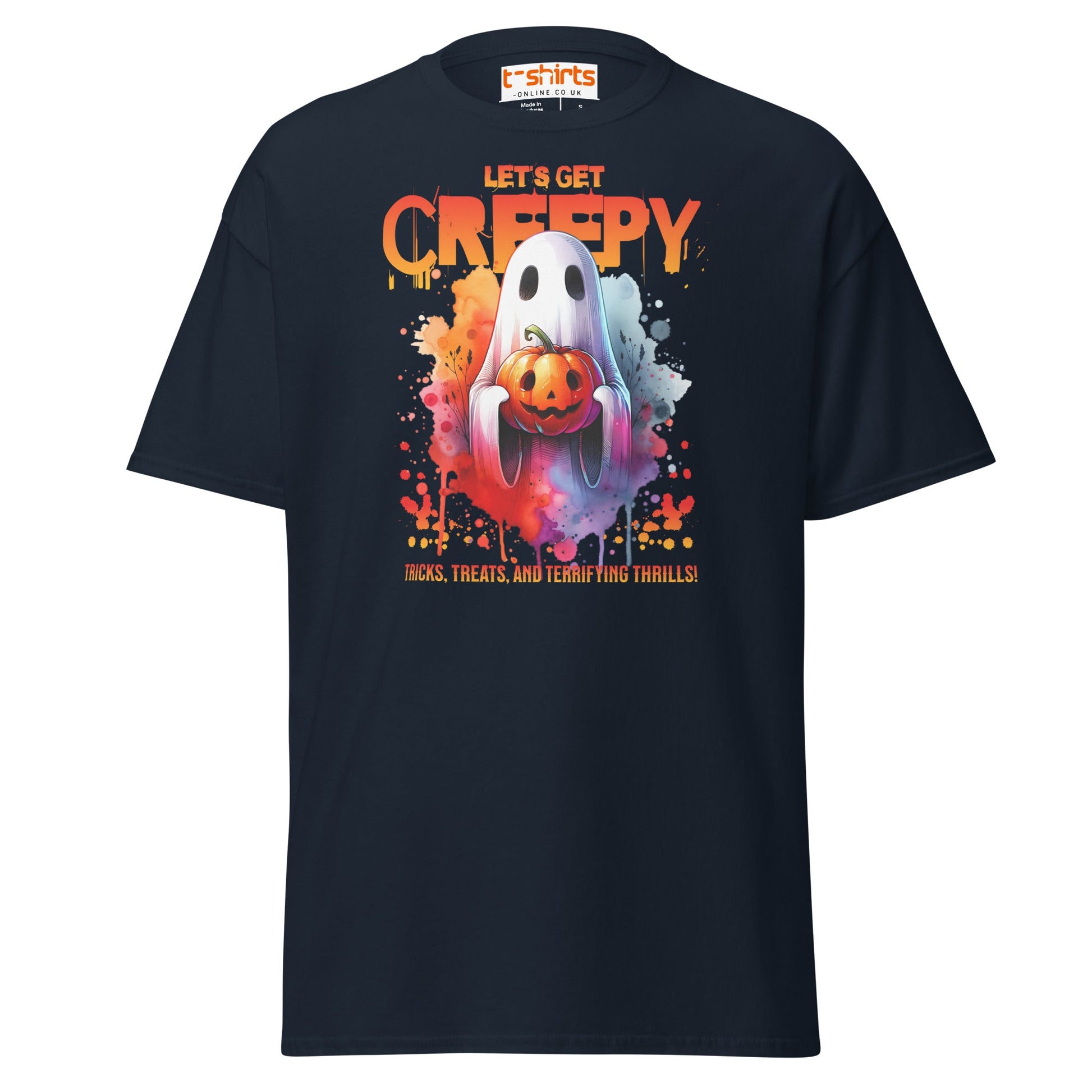 Let’s Get Creepy Halloween T-Shirt - Navy - T-Shirts Online