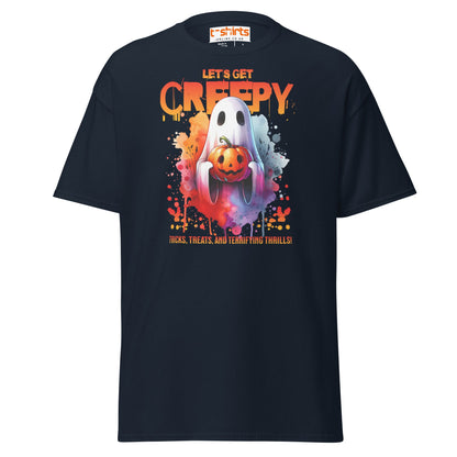 Let’s Get Creepy Halloween T-Shirt - Navy - T-Shirts Online
