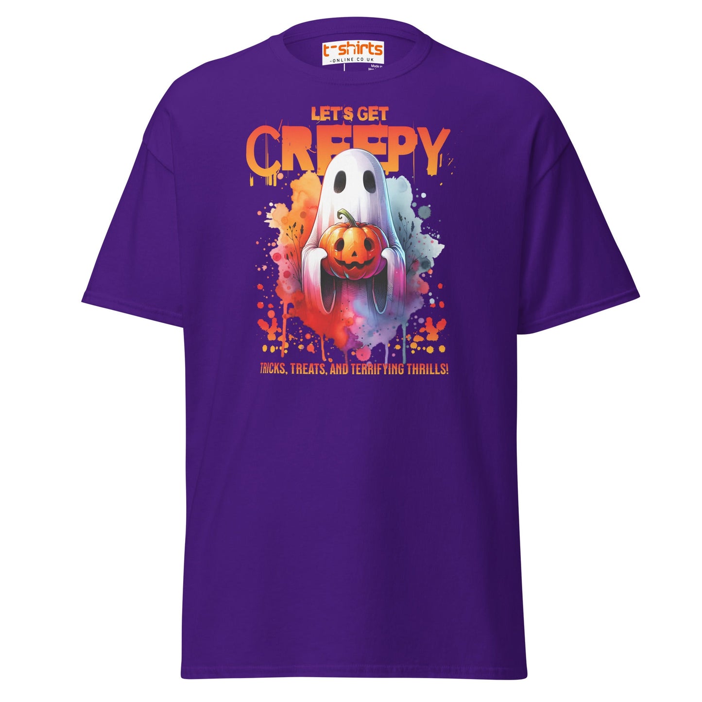 Let’s Get Creepy Halloween T-Shirt - Purple - T-Shirts Online