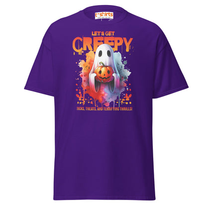 Let’s Get Creepy Halloween T-Shirt - Purple - T-Shirts Online
