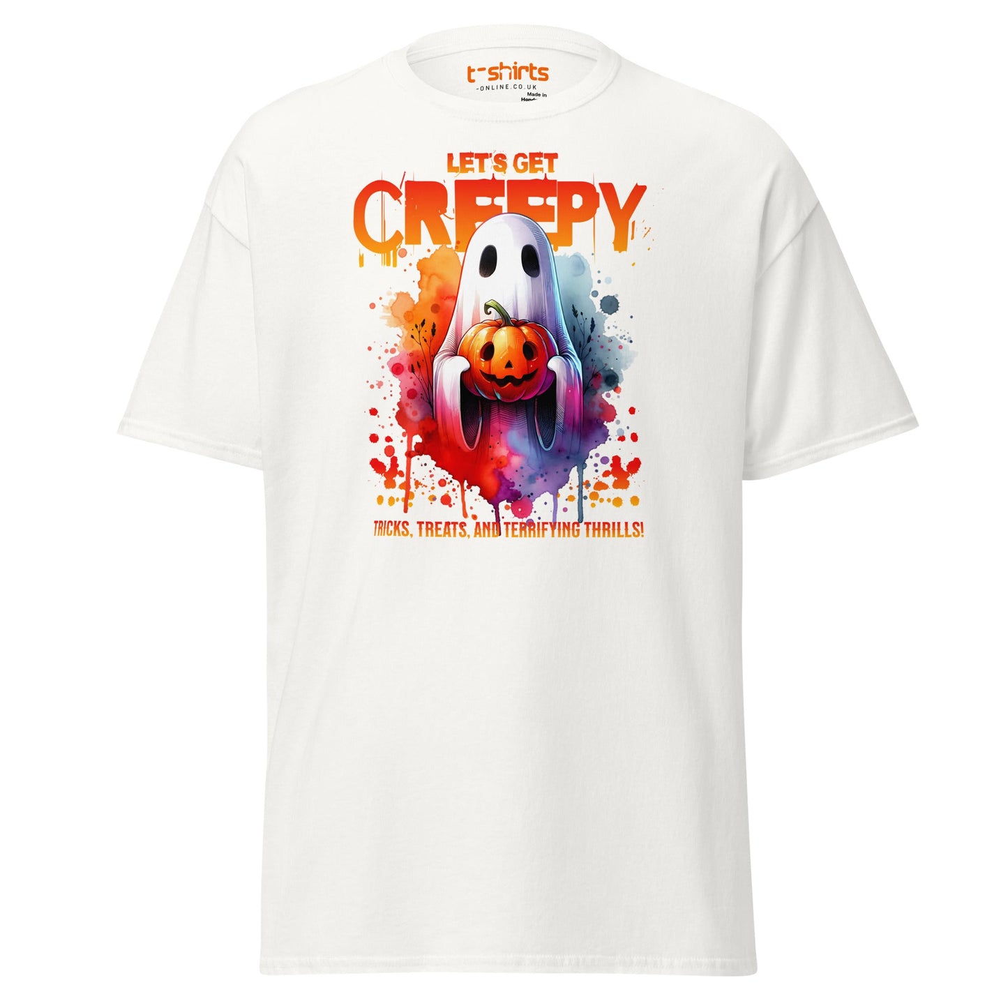 Let’s Get Creepy Halloween T-Shirt - White - T-Shirts Online