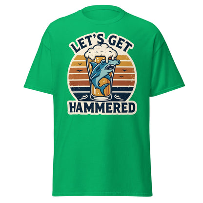 Let's Get Hammered Shark Beer T-Shirt – Funny Drinking Tee - Irish Green - T-Shirts Online