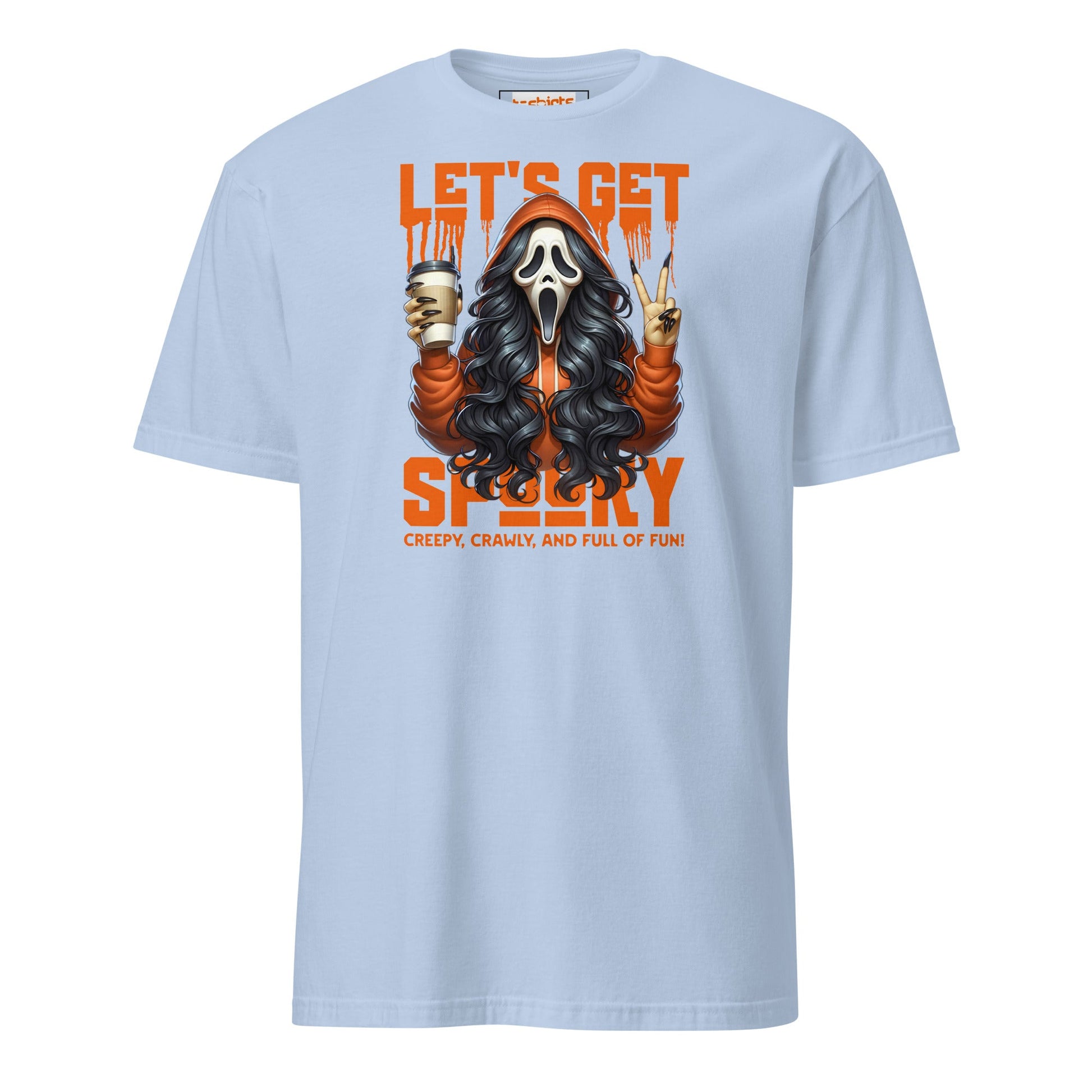 Lets Get Spooky T-Shirt | Halloween Shirt - Light Blue - T-Shirts Online