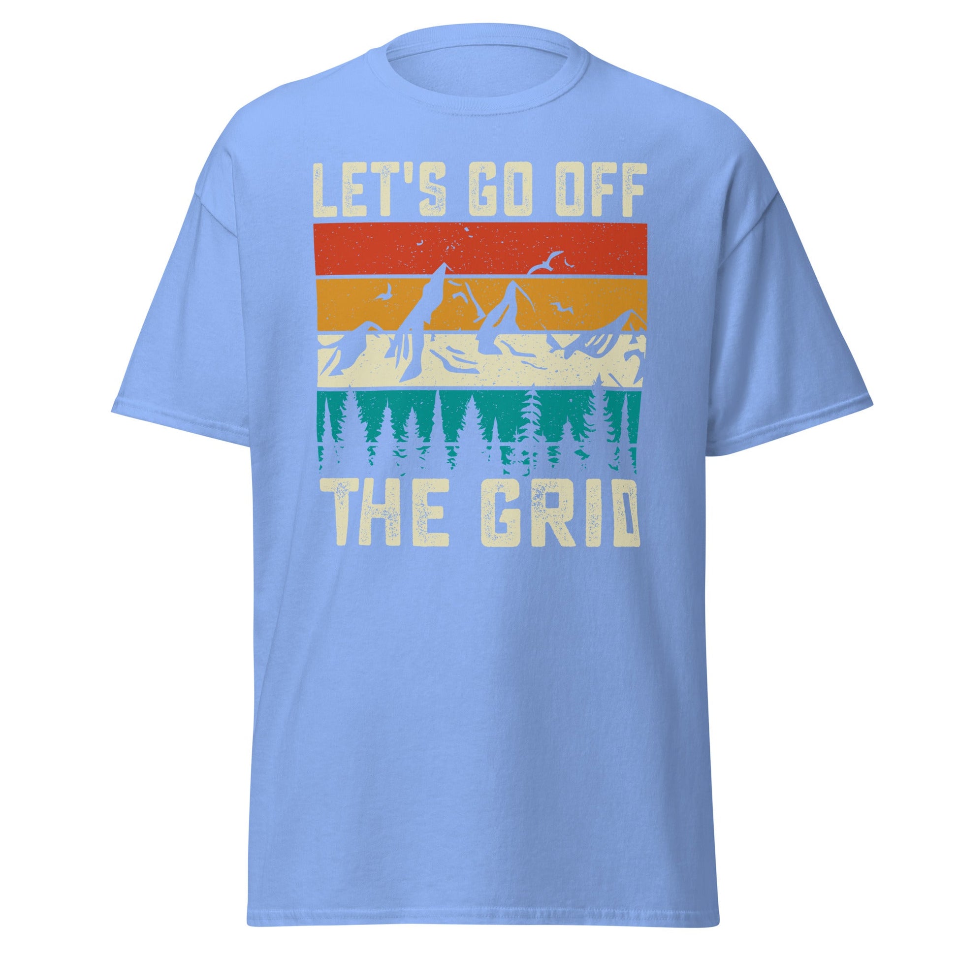 Lets Go Off Grid | Hiking T-Shirt - Carolina Blue - T-Shirts Online