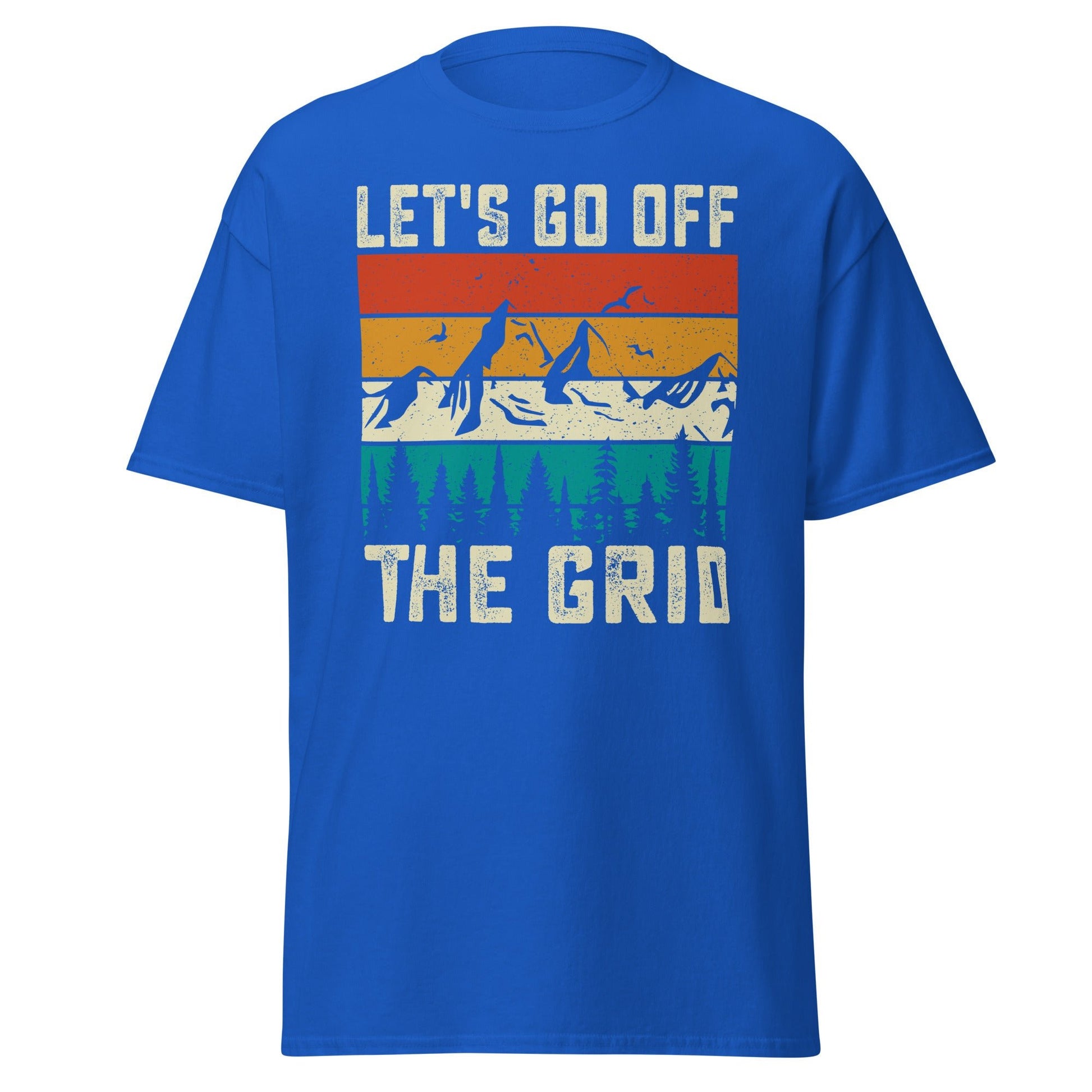 Lets Go Off Grid | Hiking T-Shirt - Royal - T-Shirts Online