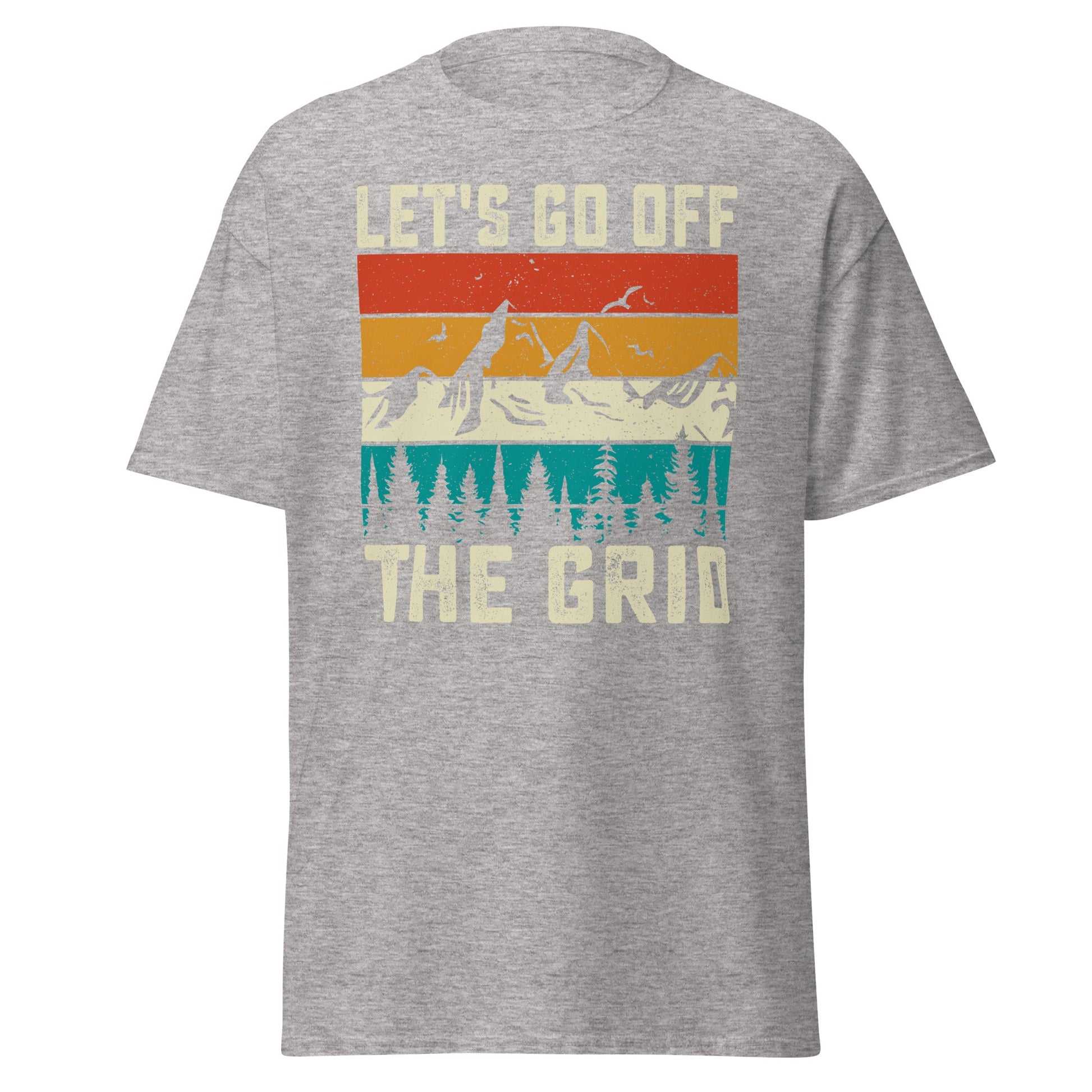 Lets Go Off Grid | Hiking T-Shirt - Sport Grey - T-Shirts Online