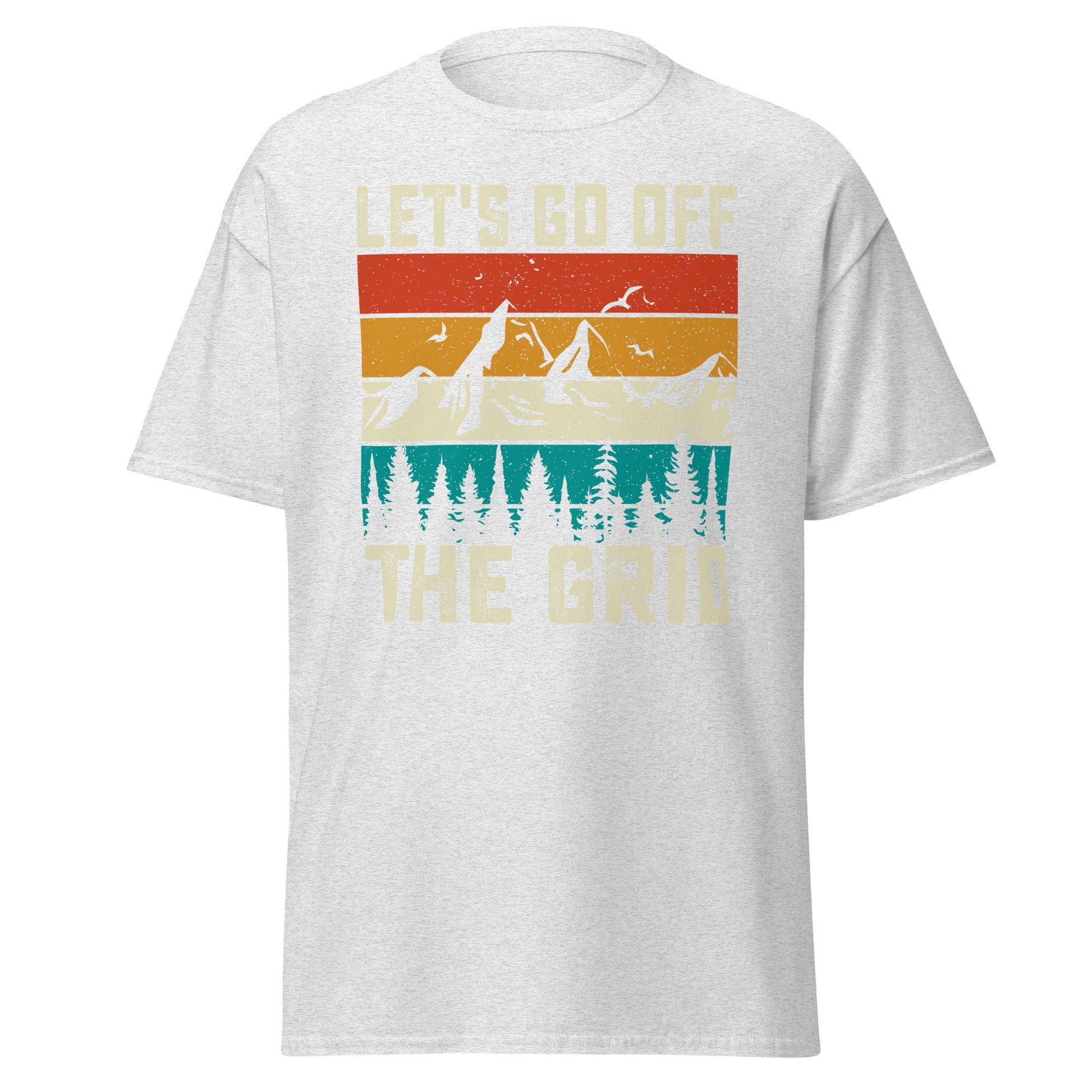 Lets Go Off Grid | Hiking T-Shirt - Ash - T-Shirts Online