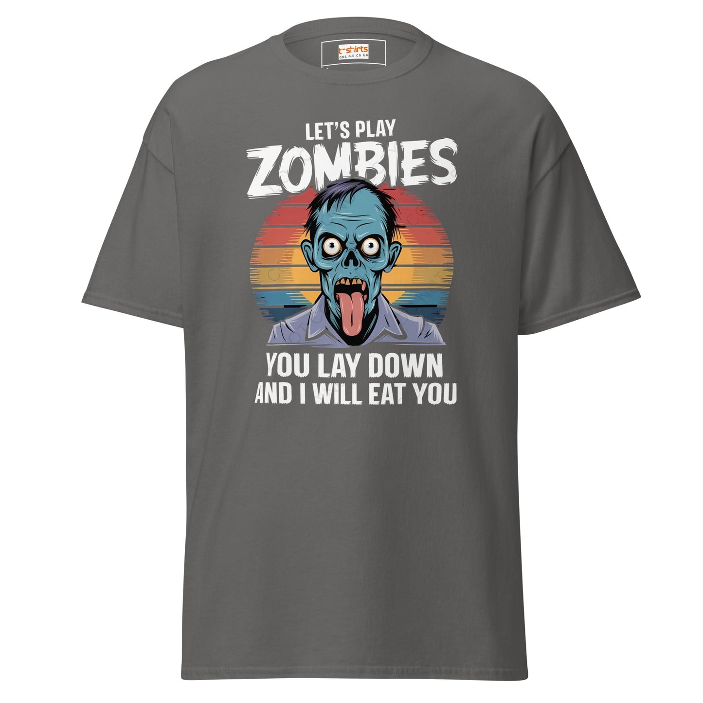 Lets Play Zombies T-Shirt | Zombie Tee - Charcoal - T-Shirts Online
