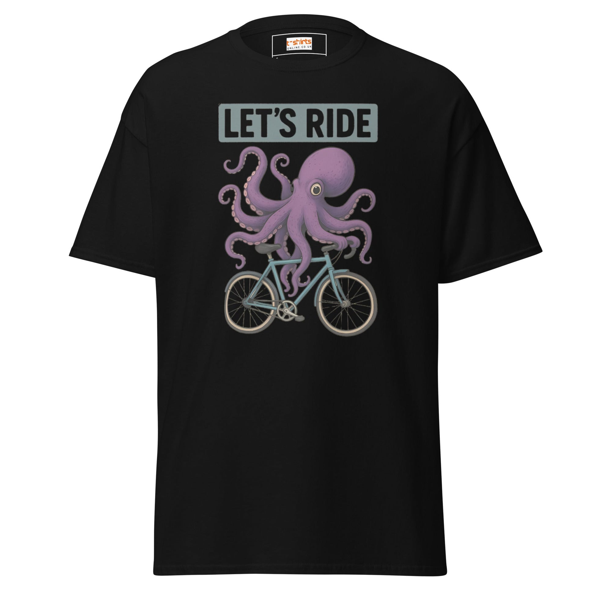 Let’s Ride Octopus T-Shirt – Funny Cycling Tee - Black - T-Shirts Online