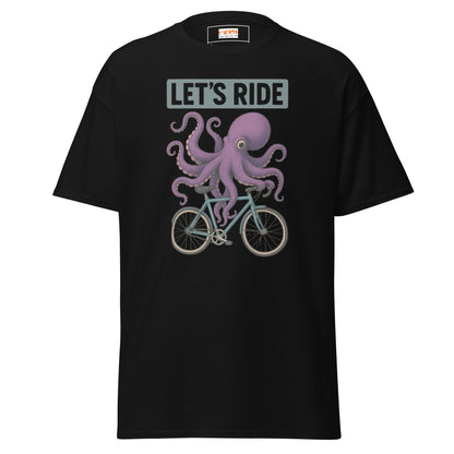 Let’s Ride Octopus T-Shirt – Funny Cycling Tee - Black - T-Shirts Online