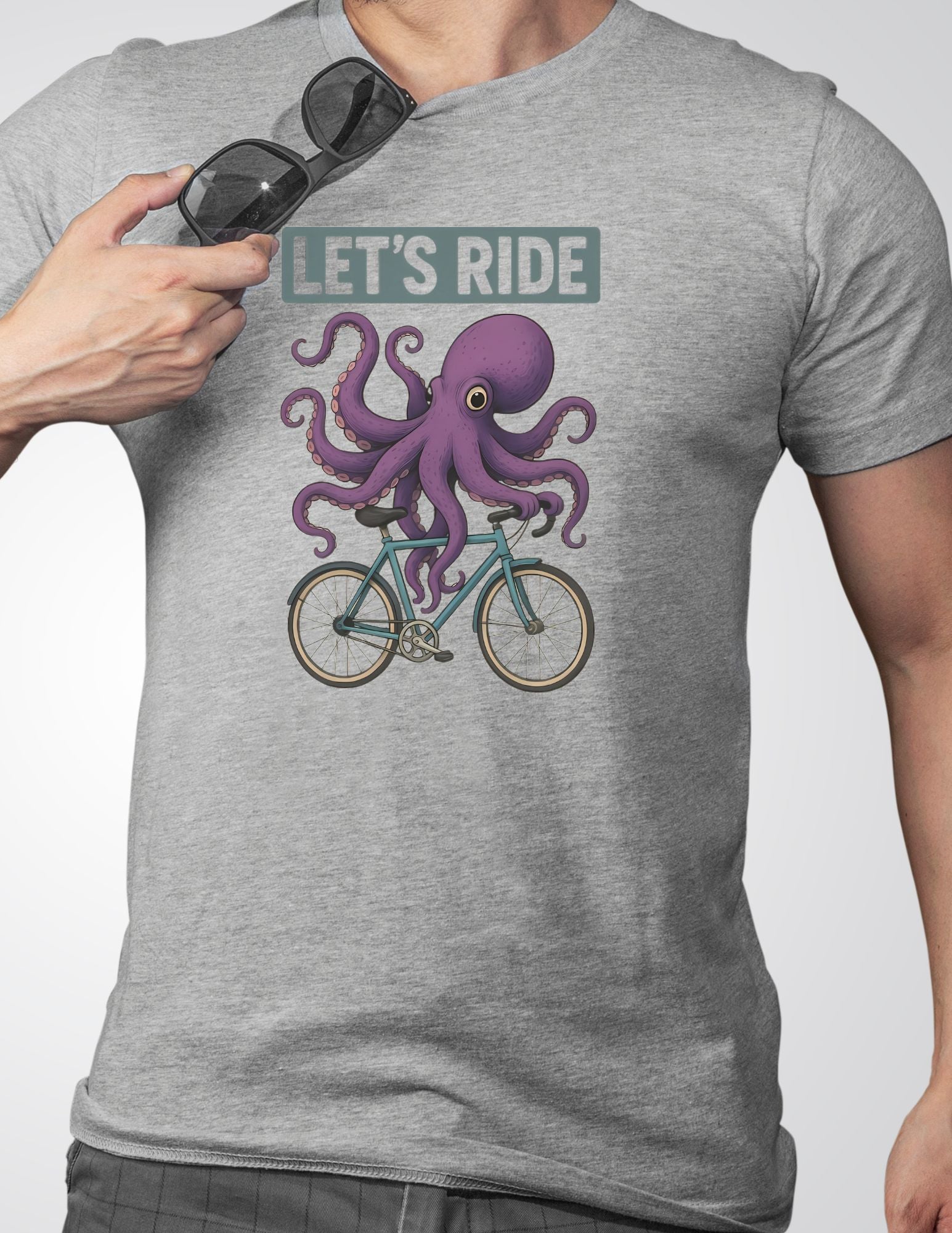 Let’s Ride Octopus T-Shirt – Funny Cycling Tee - Black - T-Shirts Online