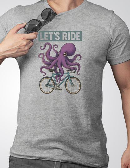 Let’s Ride Octopus T-Shirt – Funny Cycling Tee - Black - T-Shirts Online