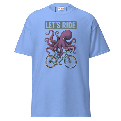 Let’s Ride Octopus T-Shirt – Funny Cycling Tee - Carolina Blue - T-Shirts Online