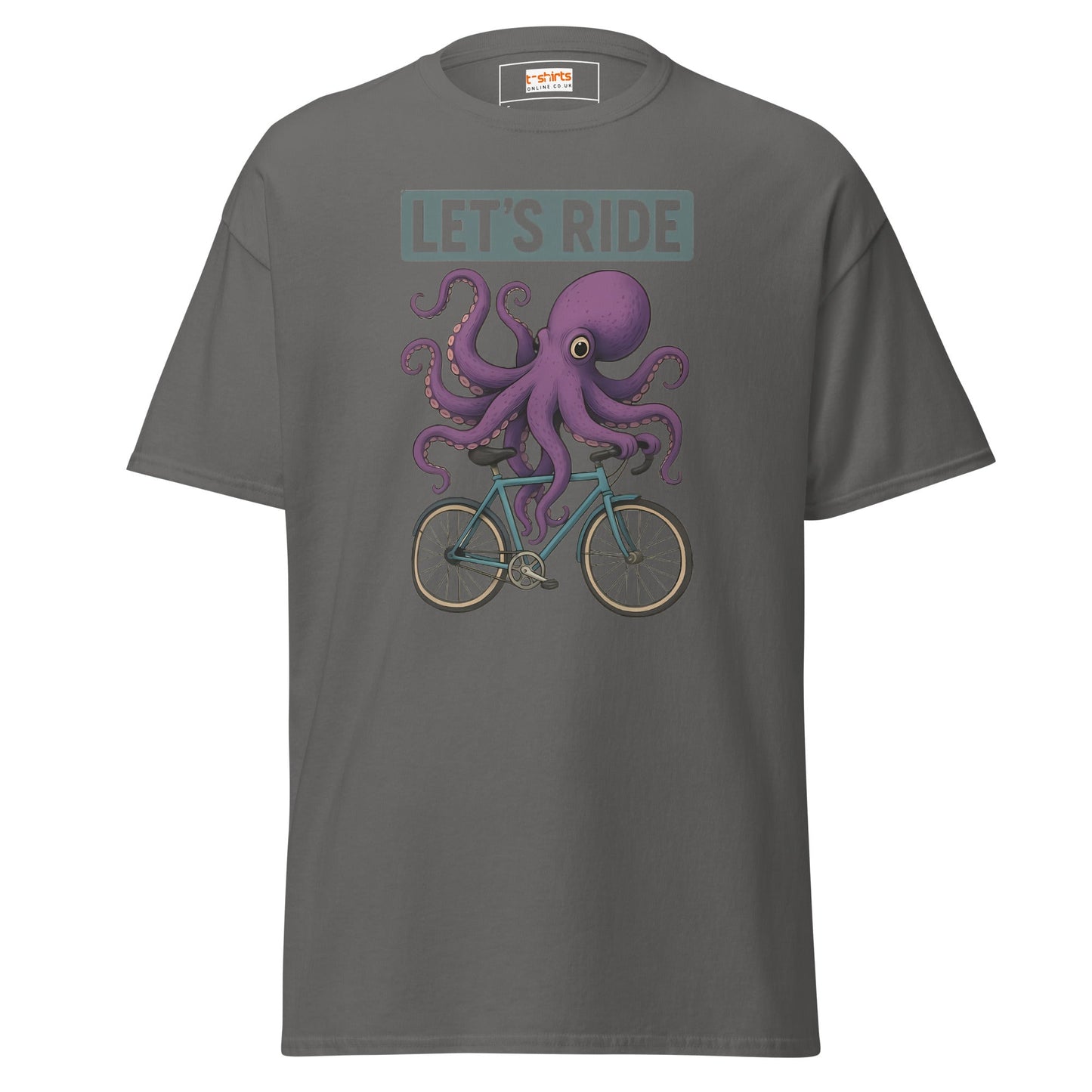 Let’s Ride Octopus T-Shirt – Funny Cycling Tee - Charcoal - T-Shirts Online