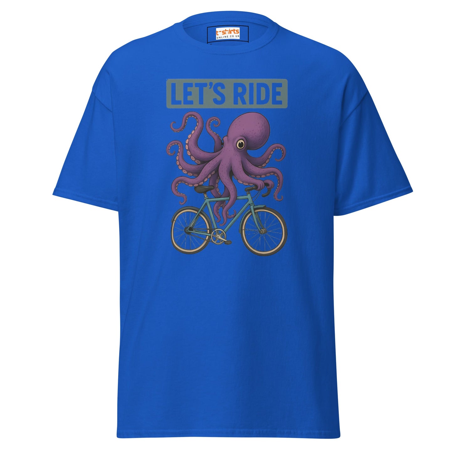 Let’s Ride Octopus T-Shirt – Funny Cycling Tee - Royal - T-Shirts Online