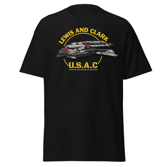 Lewis and Clark U.S.A.C. Starship Sci - Fi T-Shirt - Black - T-Shirts Online
