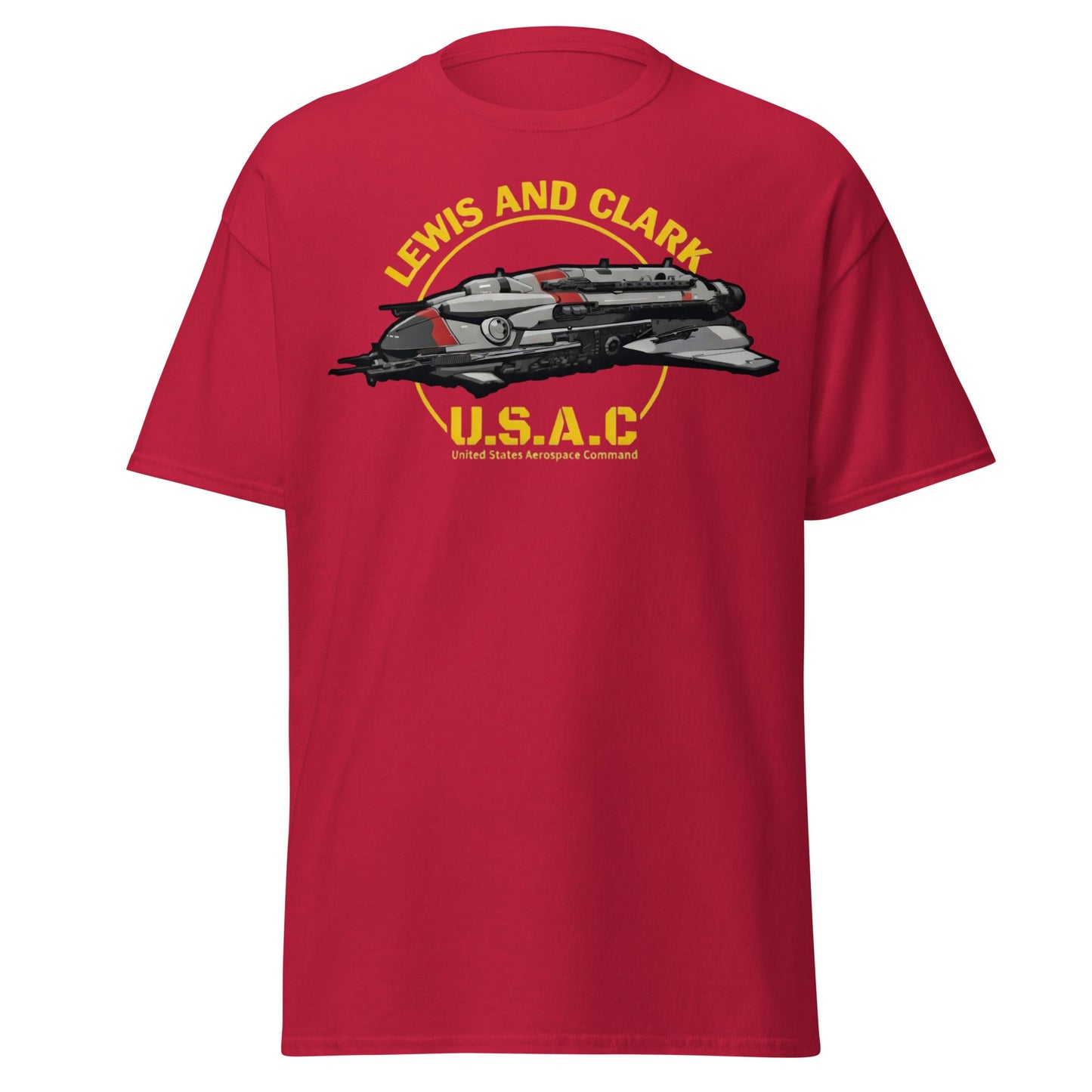 Lewis and Clark U.S.A.C. Starship Sci - Fi T-Shirt - Cardinal - T-Shirts Online