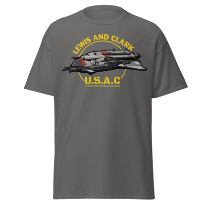 Lewis and Clark U.S.A.C. Starship Sci - Fi T-Shirt - Charcoal - T-Shirts Online