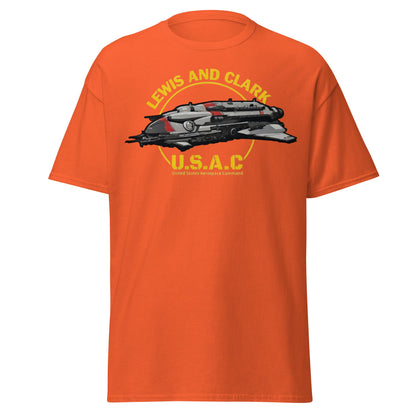 Lewis and Clark U.S.A.C. Starship Sci - Fi T-Shirt - Orange - T-Shirts Online
