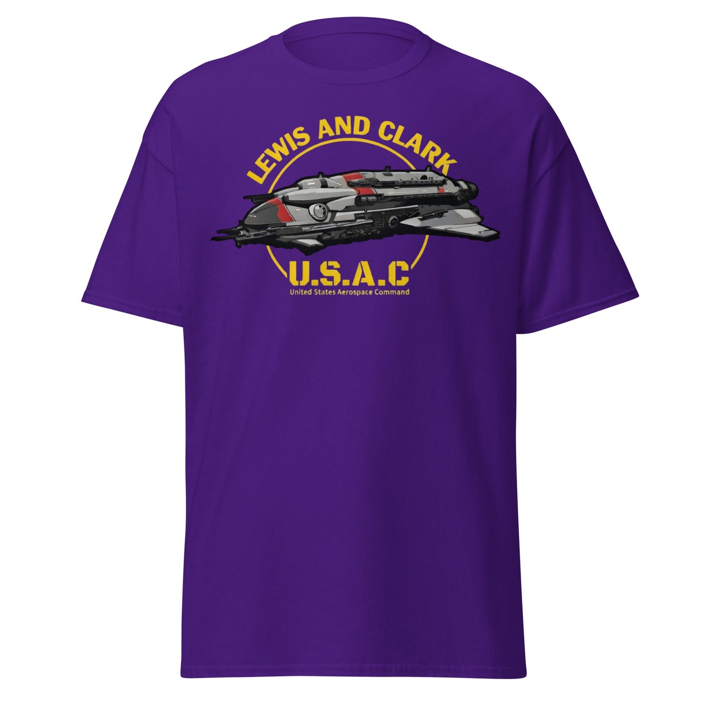 Lewis and Clark U.S.A.C. Starship Sci - Fi T-Shirt - Purple - T-Shirts Online