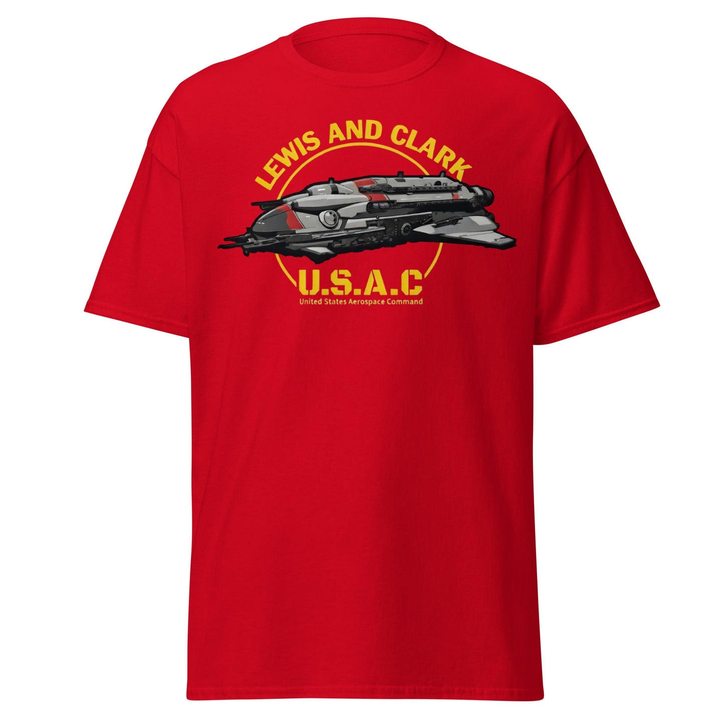 Lewis and Clark U.S.A.C. Starship Sci - Fi T-Shirt - Red - T-Shirts Online