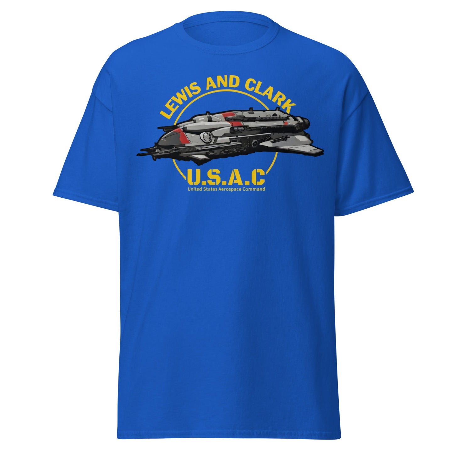 Lewis and Clark U.S.A.C. Starship Sci - Fi T-Shirt - Royal - T-Shirts Online