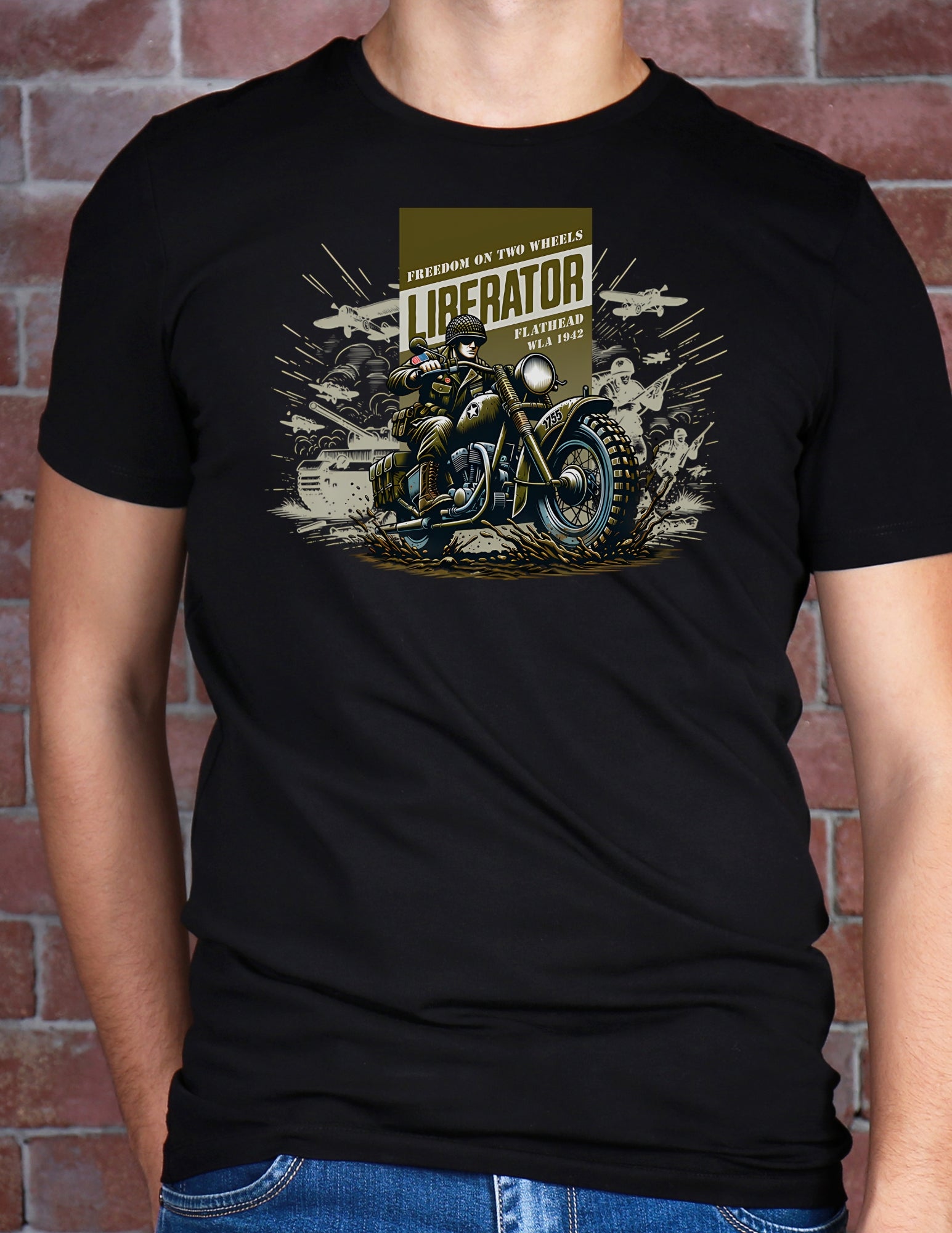 Liberator T-Shirt | Freedom on Two Wheels - Black - T-Shirts Online