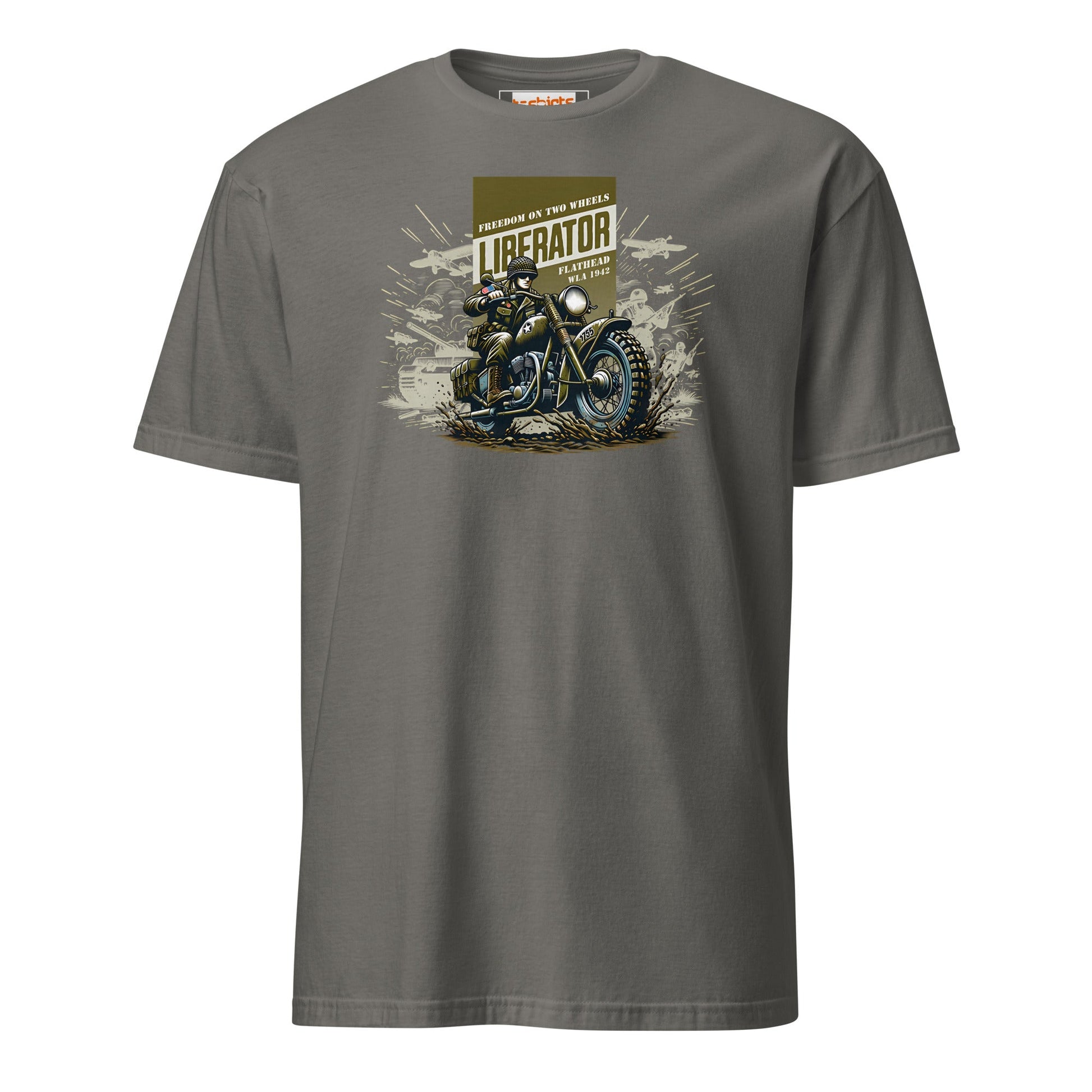 Liberator T-Shirt | Freedom on Two Wheels - Charcoal - T-Shirts Online