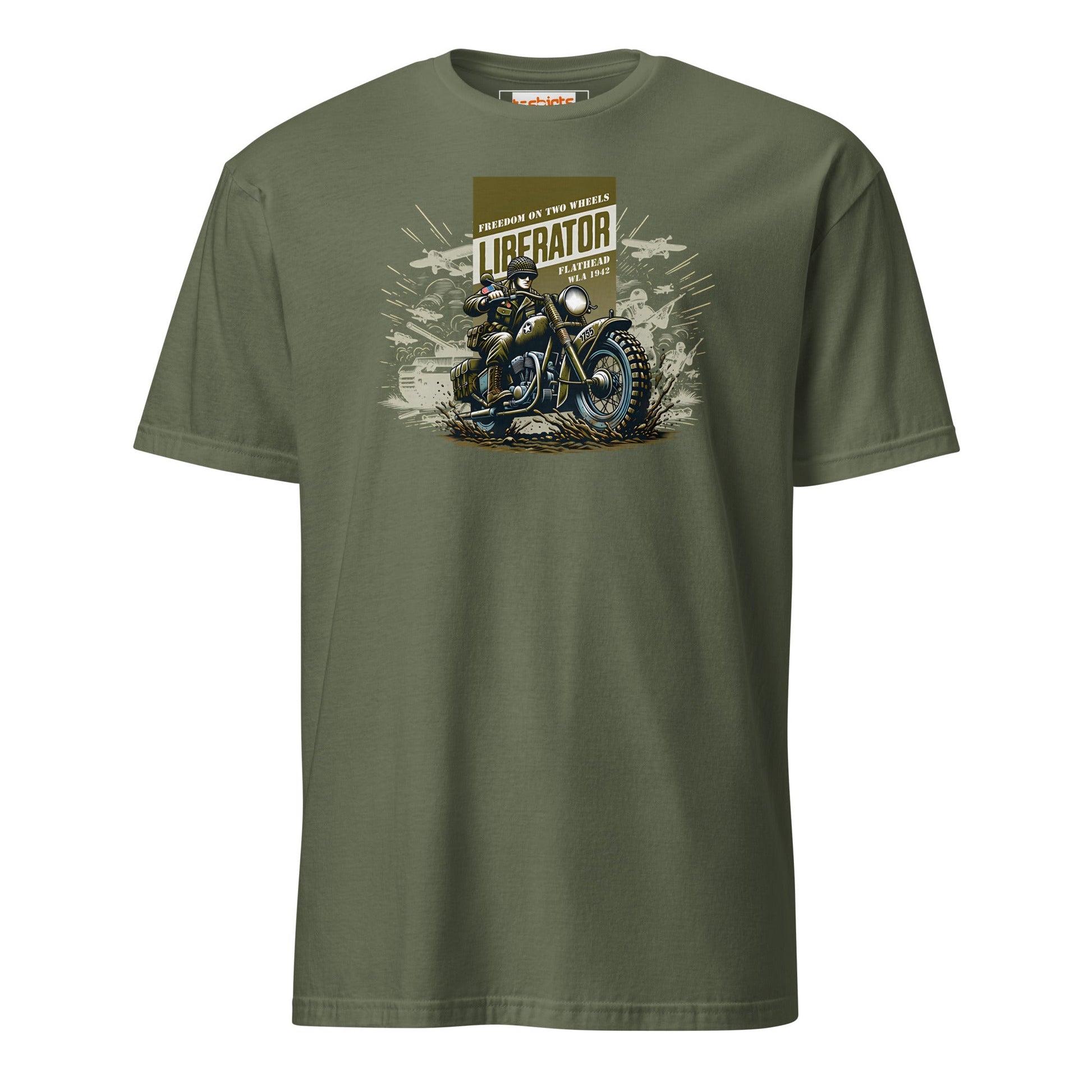 Liberator T-Shirt | Freedom on Two Wheels - Military Green - T-Shirts Online