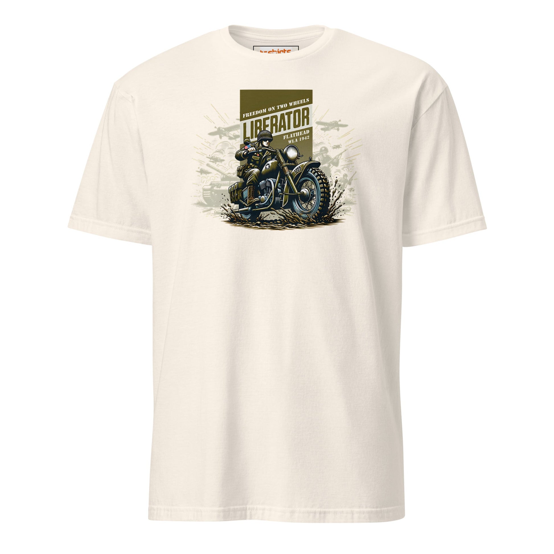 Liberator T-Shirt | Freedom on Two Wheels - Natural - T-Shirts Online